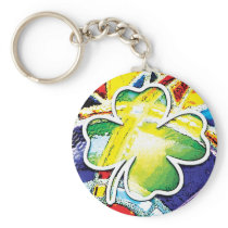 st. patrick's day, stained glass key chains