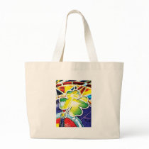 st. patrick's day, stained glass tote bag