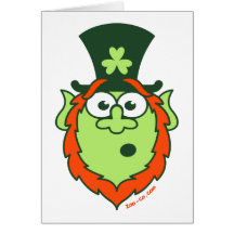 St Patrick's Day Surprised Leprechaun Cards