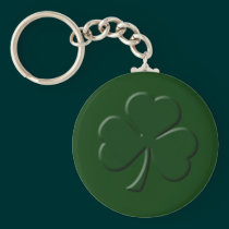 St. Patrick's Day, Three Leaf Clover Gaelic Design keychains
