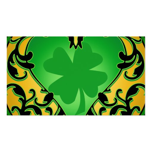 St. Patrick's Heart Lucky Charm Business Cards (back side)
