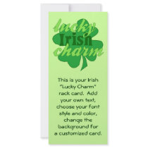 St. Patrick's Heart Lucky Charm Rack Card Design