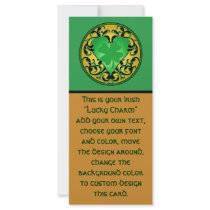 St. Patrick's Heart Lucky Charm Customized Rack Card