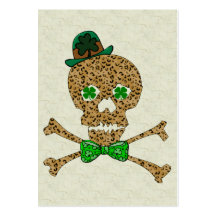 St. Patrick's Leopard Skull Business Card Template