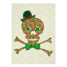 St. Patrick's Leopard Skull Personalized Announcement