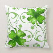 St. Patrick's Lucky Shamrocks Square Pillow 2 throwpillow