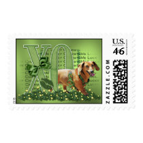 St Patricks - Me Lucky Charm - Dachshund - Abby Postage Stamps