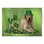 St Patricks - Me Lucky Charm - Golden Retriever Greeting Card