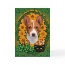 St Patricks - Pot of Gold - Basenji Card