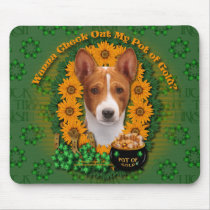 St Patricks - Pot of Gold - Basenji Mousepads