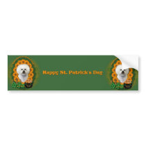 St Patricks - Pot of Gold - Bichon Frise Bumper Sticker