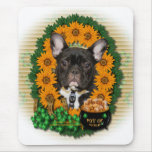 St Patricks - Pot of Gold - French Bulldog - Teal Mouse Pad