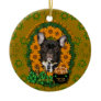 St Patricks - Pot of Gold - French Bulldog - Teal Christmas Tree Ornaments