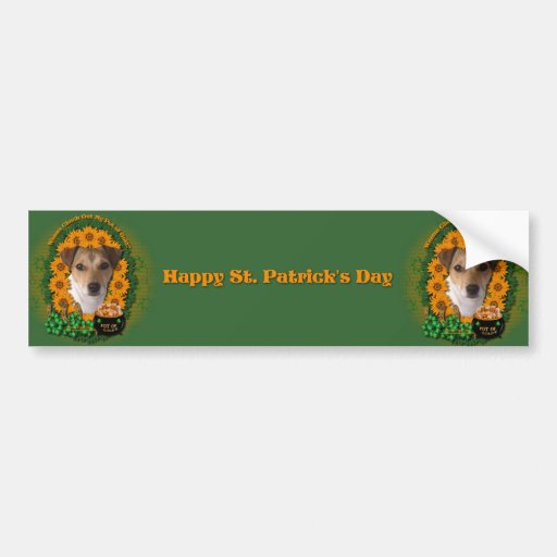 St Patricks - Pot of Gold - Jack Russell Bumper Sticker