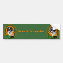 St Patricks - Pot of Gold - Saint Bernard - Mae Bumper Sticker