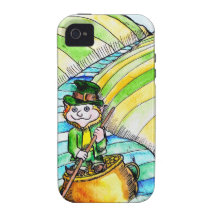 st-patricks-river-leprechaun iPhone 4 cases