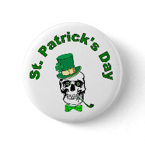 St. Patrick's Skull Button