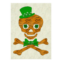 St. Patrick's Tiger Skull Personalized Invitation