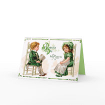 St. Patricks Vintage greeting card - Kids card by golden_oldies St. Patricks Vintage greeting card - Kids card