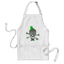 St. Patrick's Zebra Skull Apron