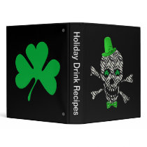 St. Patrick's Zebra Skull Vinyl Binder
