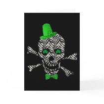 St. Patrick's Zebra Skull Greeting Card