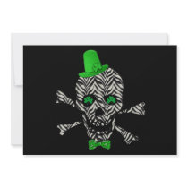 St. Patrick's Zebra Skull Custom Announcements