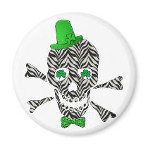 St. Patrick's Zebra Skull Fridge Magnets