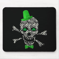 St. Patrick's Zebra Skull Mouse Pad