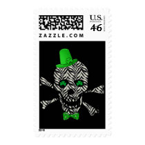 St. Patrick's Zebra Skull Stamp
