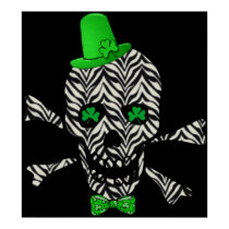 St. Patrick's Zebra Skull posters by orsobear St. Patrick's Zebra Skull posters