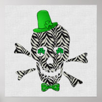 St. Patrick's Zebra Skull Posters