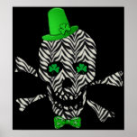 St. Patrick's Zebra Skull Poster