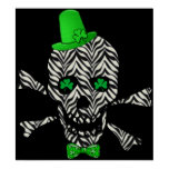 St. Patrick's Zebra Skull Poster