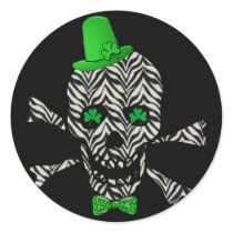 St. Patrick's Zebra Skull Stickers