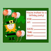 St Pat's Day Birthday Party Invitation Postcards postcards