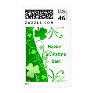 St Patty's Day Abstract Shamrocks Postage Stamp stamp