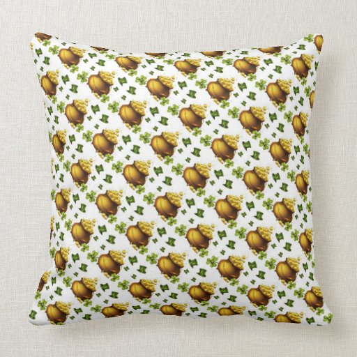 St Pattys Day Gold American MoJo Pillow
