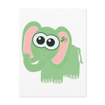St. Pattys Day Goofkins elephant Post Card Zazzle_postcard