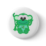 St. Pattys Day Goofkins monkey Pinback Buttons