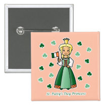 St. Patty's Day Princess buttons