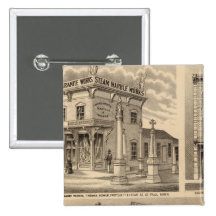 St. Paul, Minneapolis, Minnesota Lithograph Map Pinback Button
