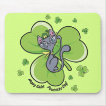 St Pawtrick's Patty Cat Mousepad by javathecat St Pawtrick's Patty Cat Mousepad