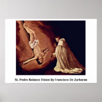 St. Pedro Nolasco Vision By Francisco De Zurbaran Print