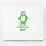 St Penguin's Day - green Mouse Pads