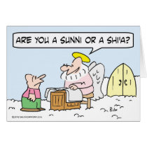 St. Peter ask guy if he's Sunni or Shi'a. cards