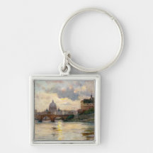 St Peter’s Rome From The Tiber Keychain