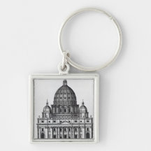 St. Peter's, Rome, engraved by C. Campbell Keychains