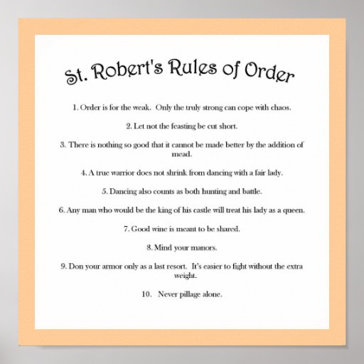 St. Robert's Rules of Order Poster Zazzle