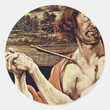 St. Sebastian Detail By Grünewald Mathis Gothart ( Round Sticker